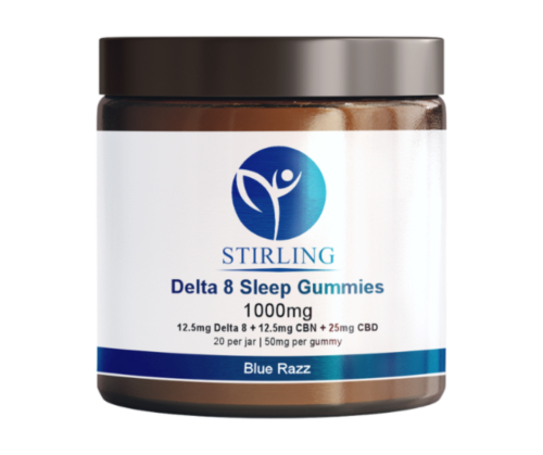 Stirling's blue razz delta 8 sleep gummies