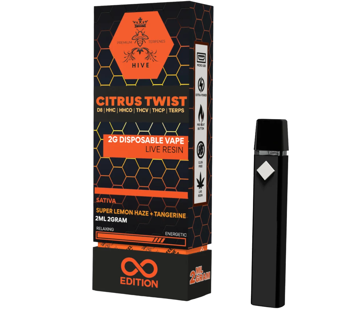 Super Lemon Haze + Tangerine Strain Vape Pen